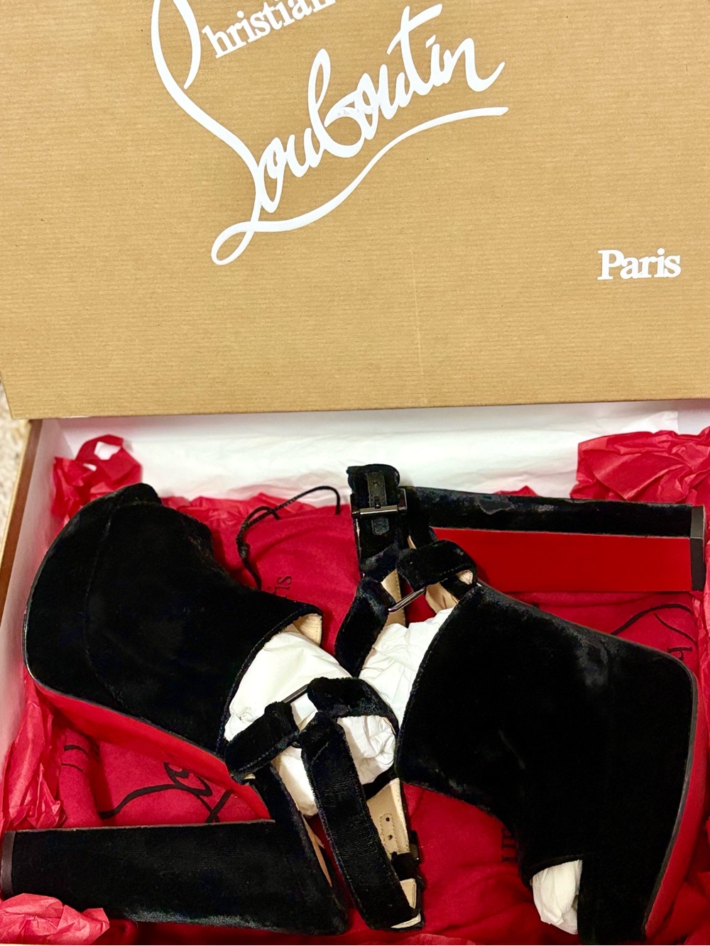 Christian Louboutin Tamila 140 | Velvet Platform Heels | sz 36.5 - Picture 8 of 8